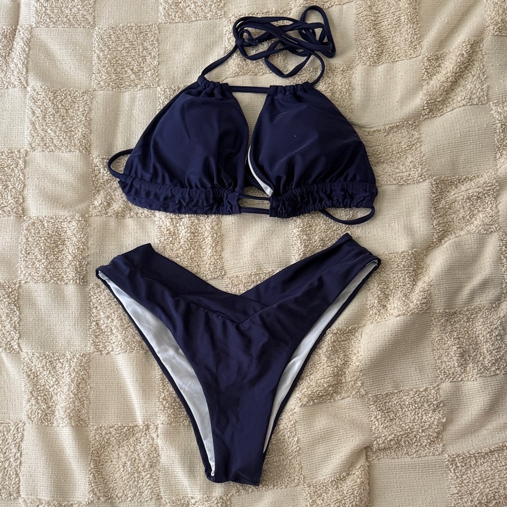 Navy Blue Women's Bikini Set
